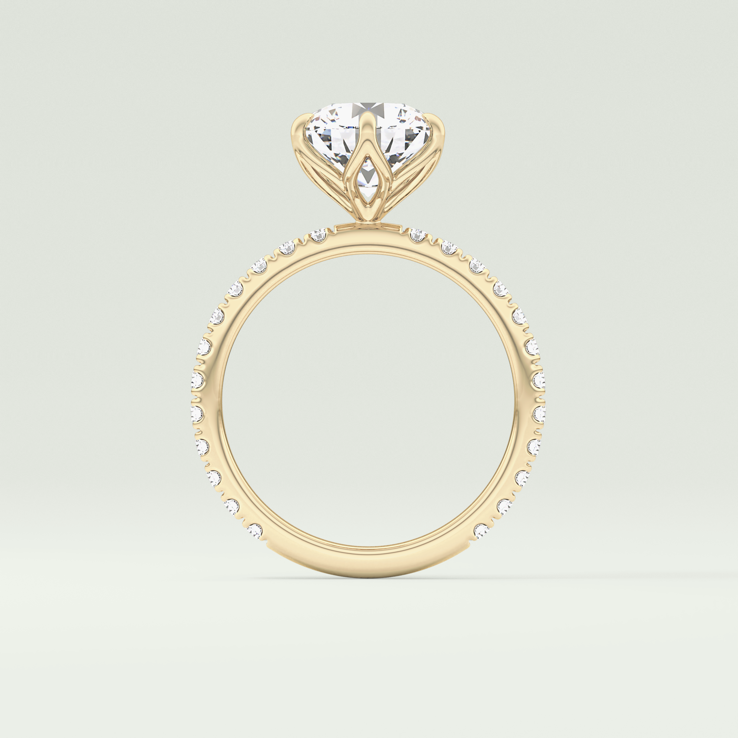 1.5  CT Round Cut Pave Lab-Grown Diamond Engagement Ring 6