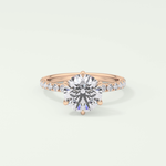 1.5  CT Round Cut Pave Lab-Grown Diamond Engagement Ring 7