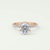 1.5  CT Round Cut Pave Lab-Grown Diamond Engagement Ring 7