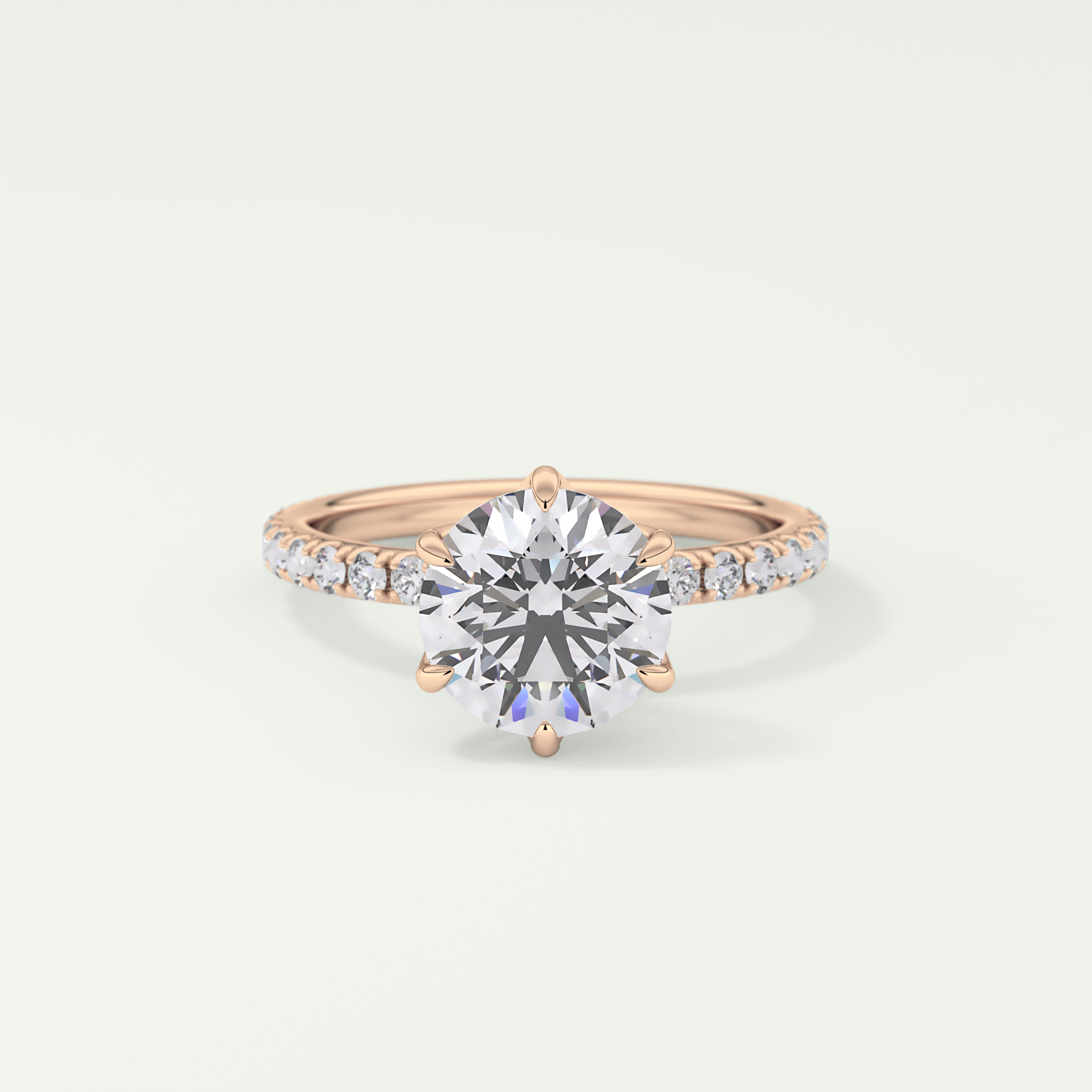 1.5  CT Round Cut Pave Lab-Grown Diamond Engagement Ring 7