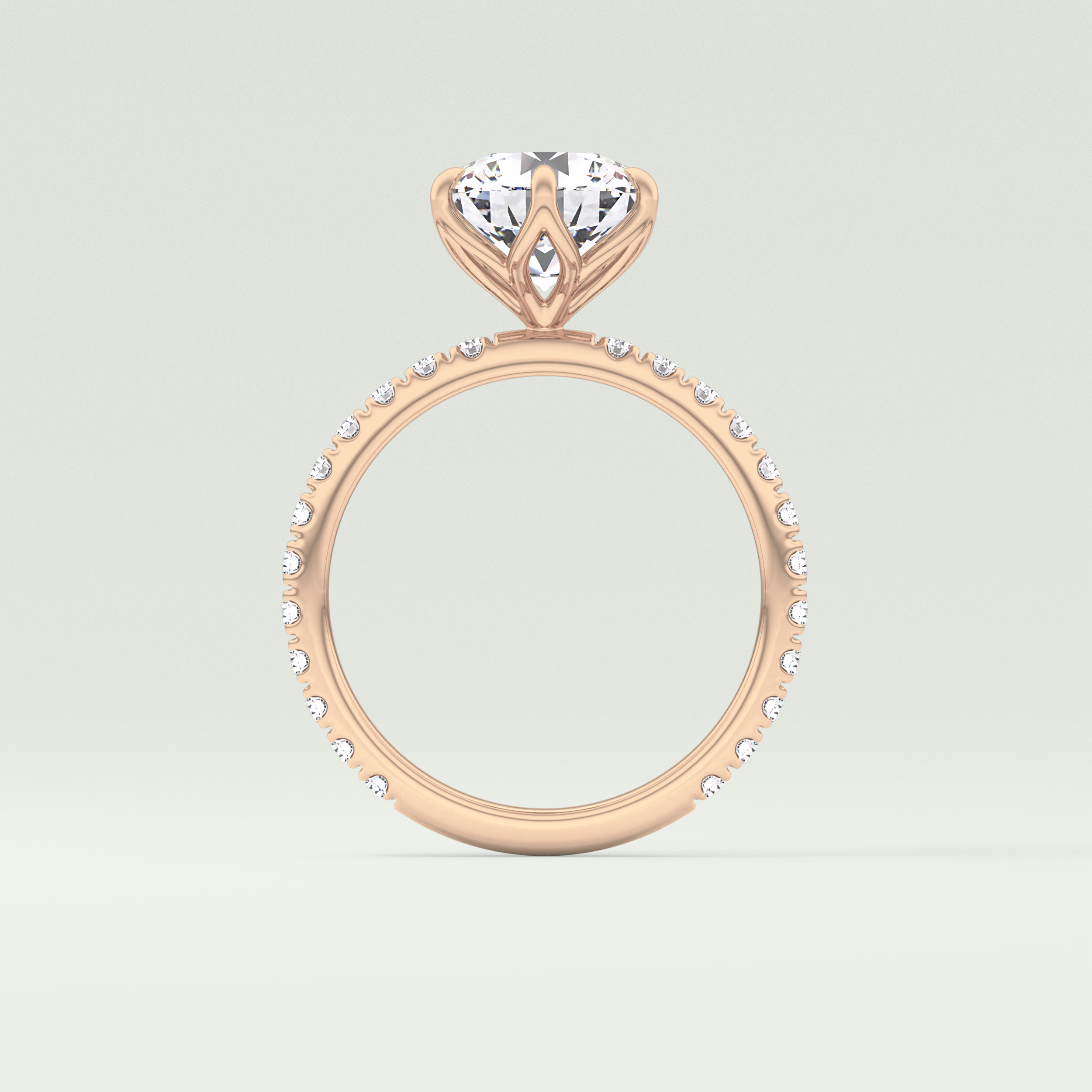 1.5  CT Round Cut Pave Lab-Grown Diamond Engagement Ring 12