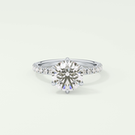 1.5  CT Round Cut Pave Lab-Grown Diamond Engagement Ring 13