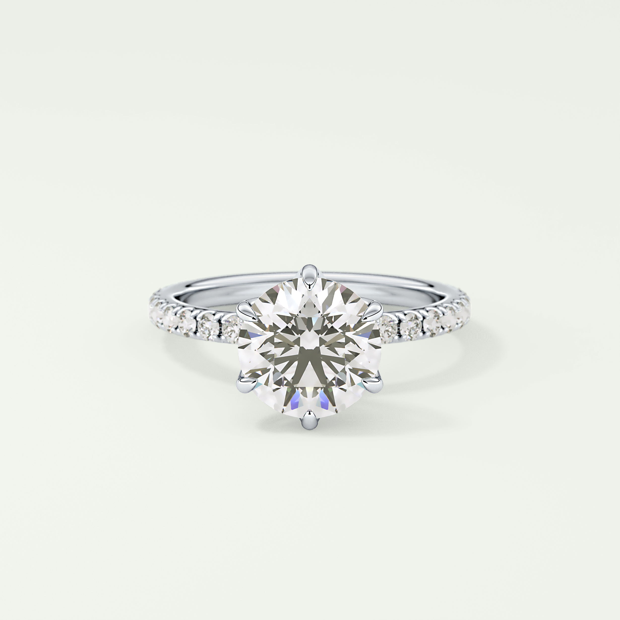1.5  CT Round Cut Pave Lab-Grown Diamond Engagement Ring 13