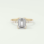 1.75 CT Emerald Cut Pave Lab-Grown Diamond Engagement Ring 1