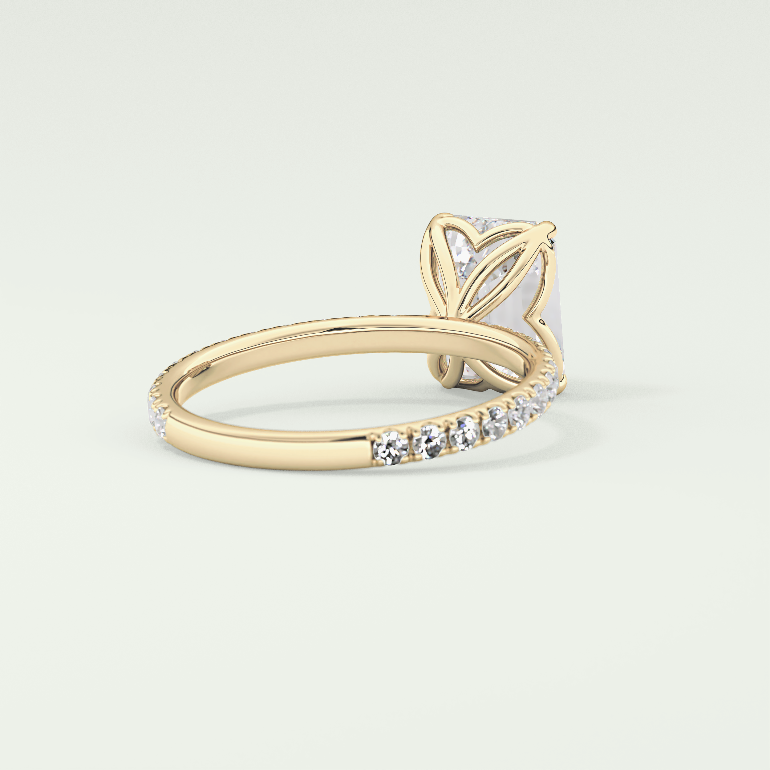 1.75 CT Emerald Cut Pave Lab-Grown Diamond Engagement Ring 2