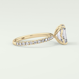 1.75 CT Emerald Cut Pave Lab-Grown Diamond Engagement Ring 3