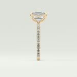 1.75 CT Emerald Cut Pave Lab-Grown Diamond Engagement Ring 4