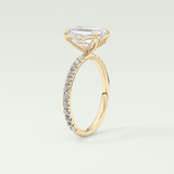 1.75 CT Emerald Cut Pave Lab-Grown Diamond Engagement Ring 5