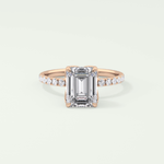 1.75 CT Emerald Cut Pave Lab-Grown Diamond Engagement Ring 7