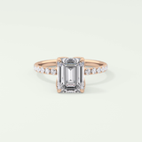 1.75 CT Emerald Cut Pave Lab-Grown Diamond Engagement Ring 7