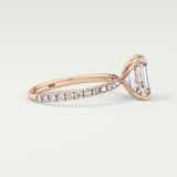 1.75 CT Emerald Cut Pave Lab-Grown Diamond Engagement Ring 9