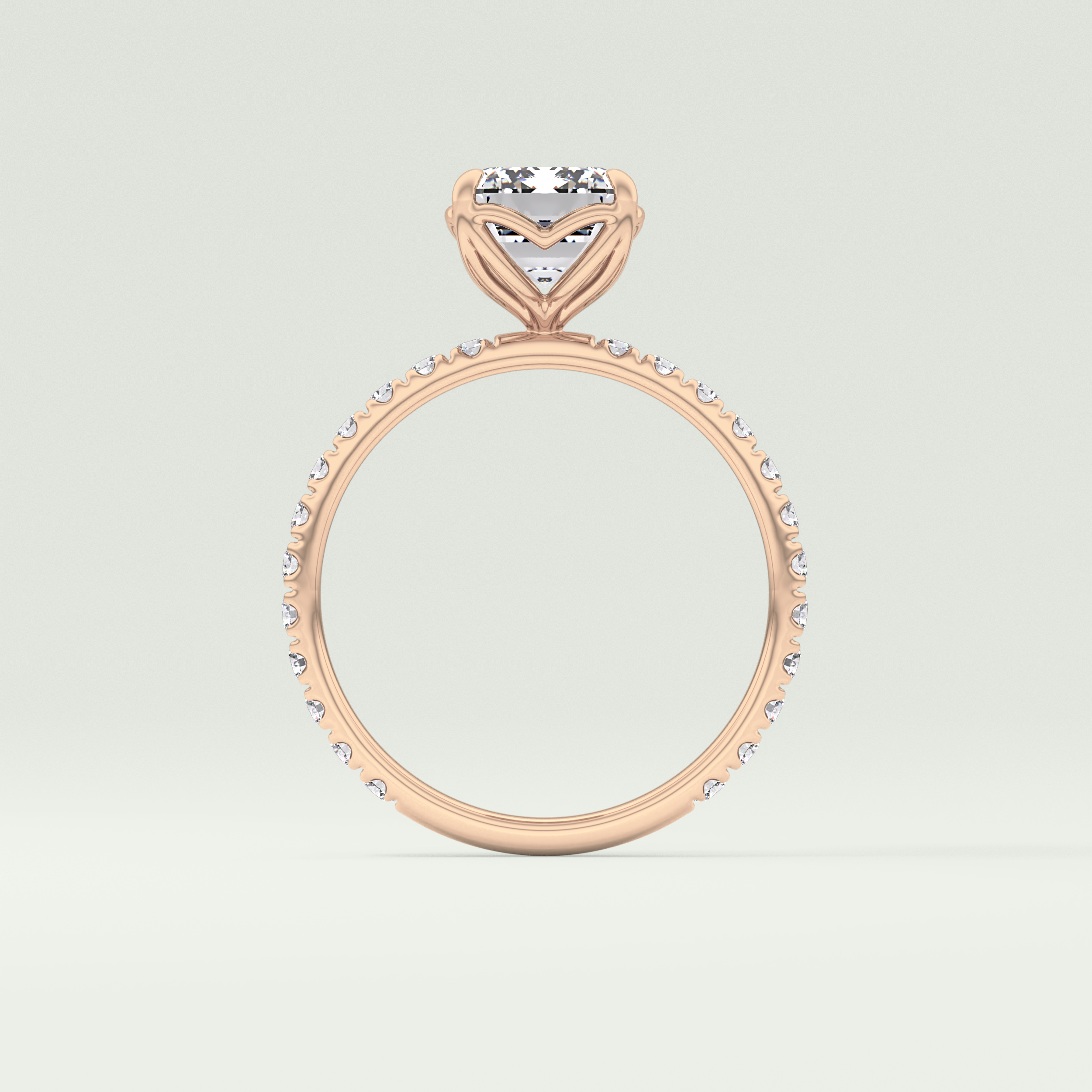 1.75 CT Emerald Cut Pave Lab-Grown Diamond Engagement Ring 12