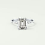 1.75 CT Emerald Cut Pave Lab-Grown Diamond Engagement Ring 13