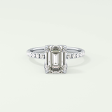 1.75 CT Emerald Cut Pave Lab-Grown Diamond Engagement Ring 13