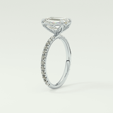 1.75 CT Emerald Cut Pave Lab-Grown Diamond Engagement Ring 17