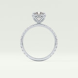1.75 CT Emerald Cut Pave Lab-Grown Diamond Engagement Ring 18