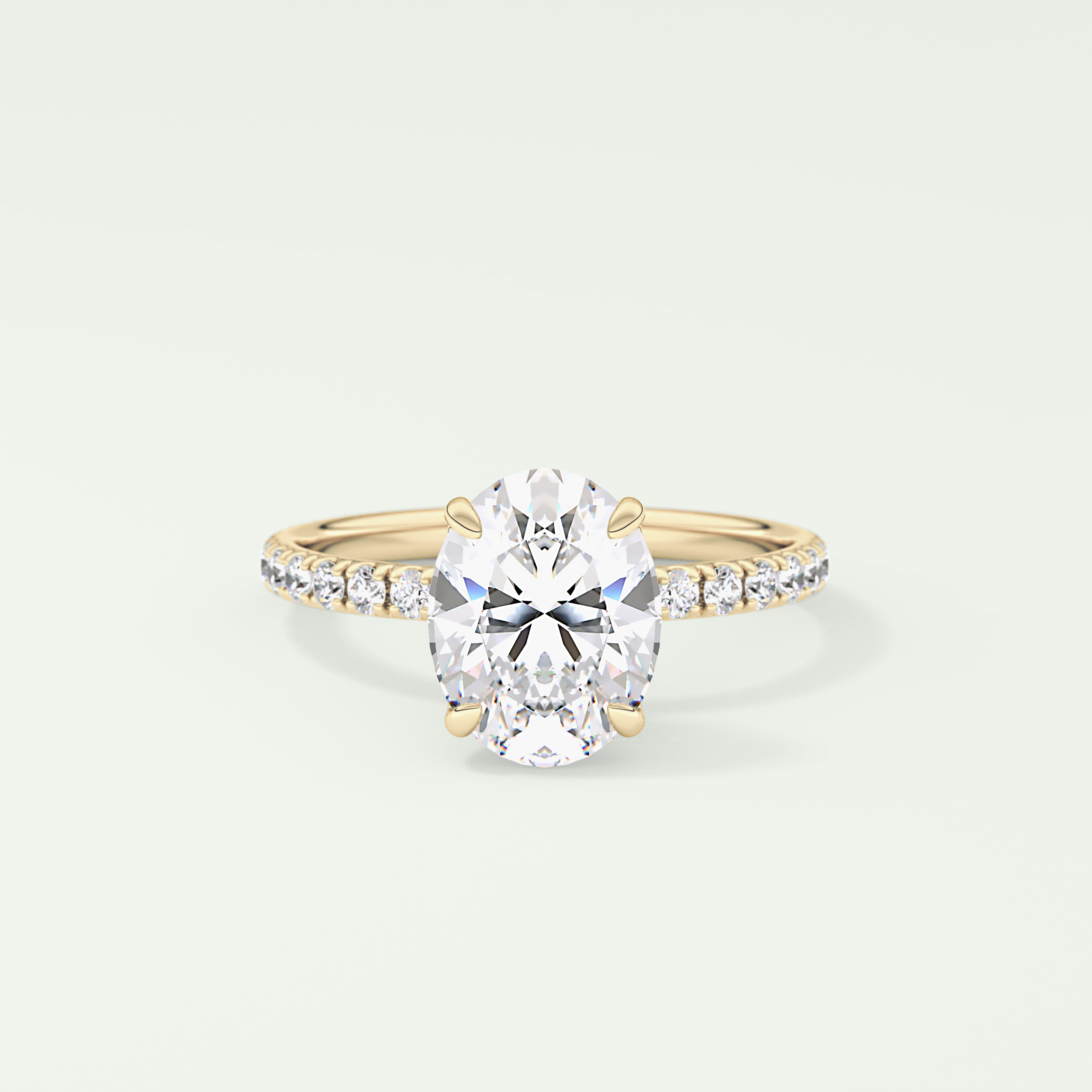 1.5 CT Oval Cut Pave Lab-Grown Diamond Engagement Ring 1