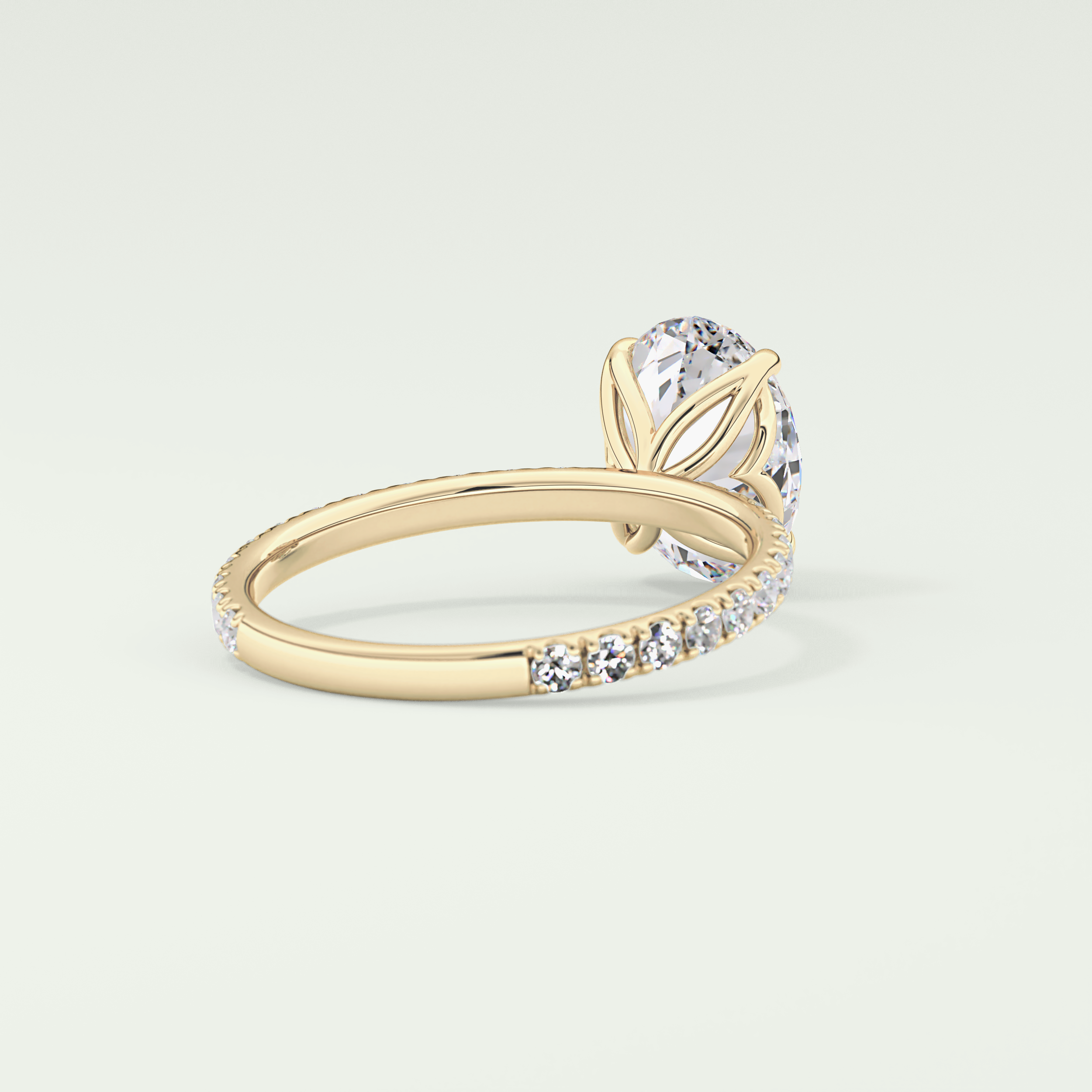 1.5 CT Oval Cut Pave Lab-Grown Diamond Engagement Ring 2