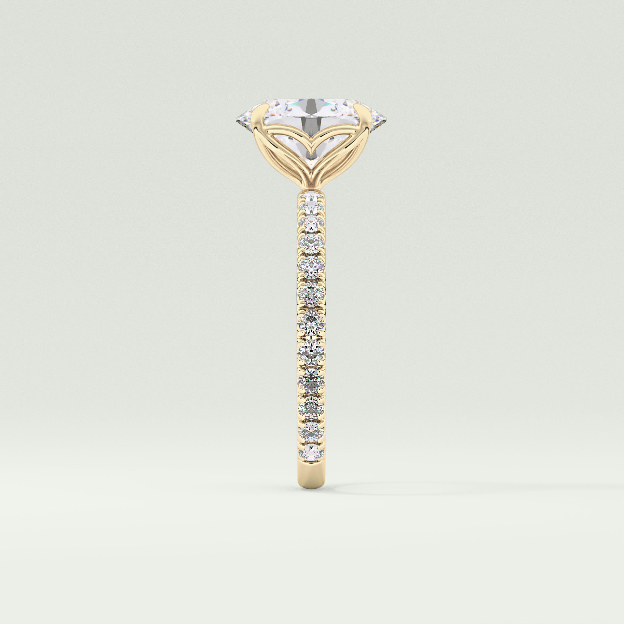 1.5 CT Oval Cut Pave Lab-Grown Diamond Engagement Ring 4