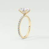 1.5 CT Oval Cut Pave Lab-Grown Diamond Engagement Ring 5