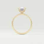 1.5 CT Oval Cut Moissanite Pave Engagement Ring
