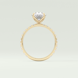 1.5 CT Oval Cut Moissanite Pave Engagement Ring