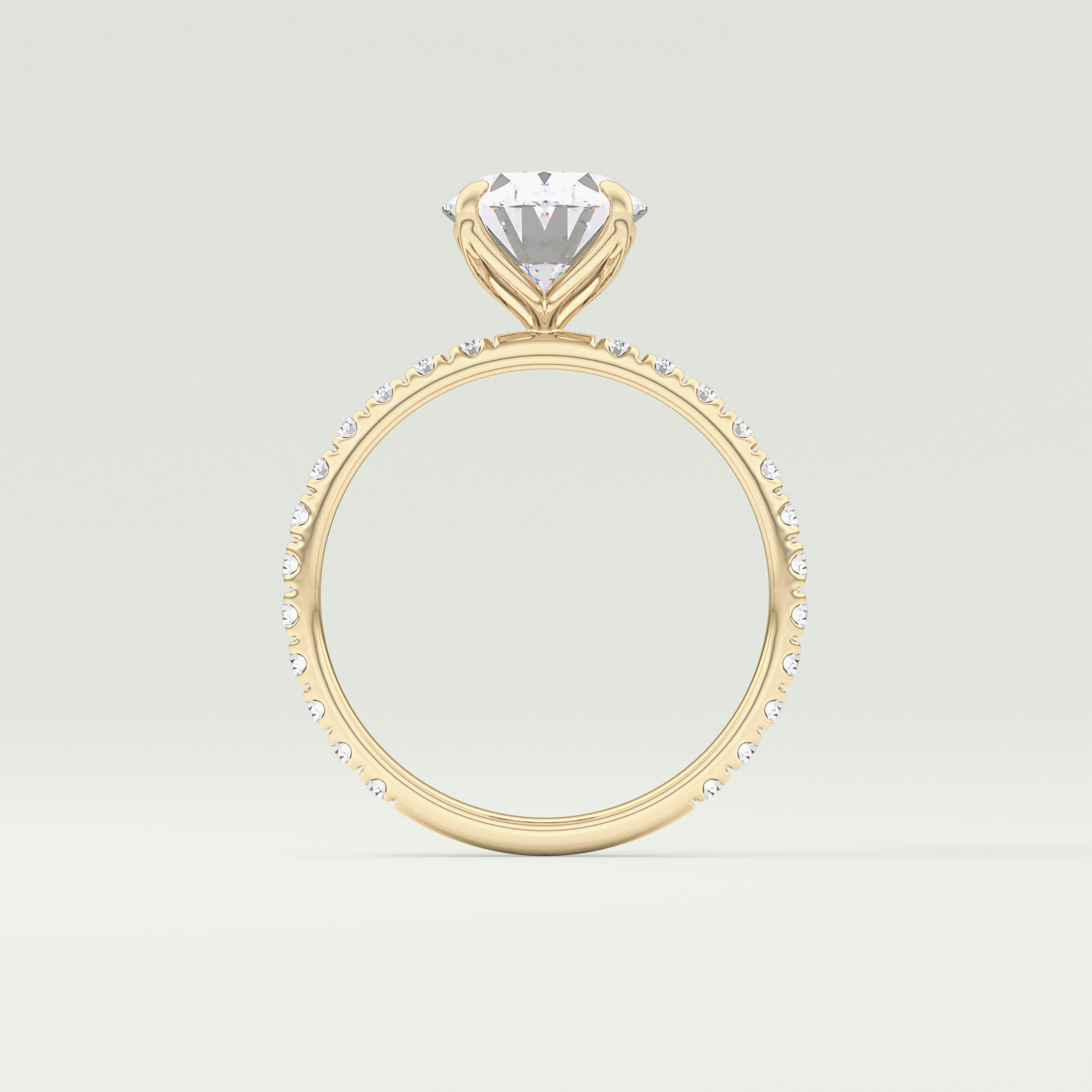 1.5 CT Oval Cut Moissanite Pave Engagement Ring