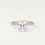 1.5 CT Oval Cut Pave Lab-Grown Diamond Engagement Ring 7