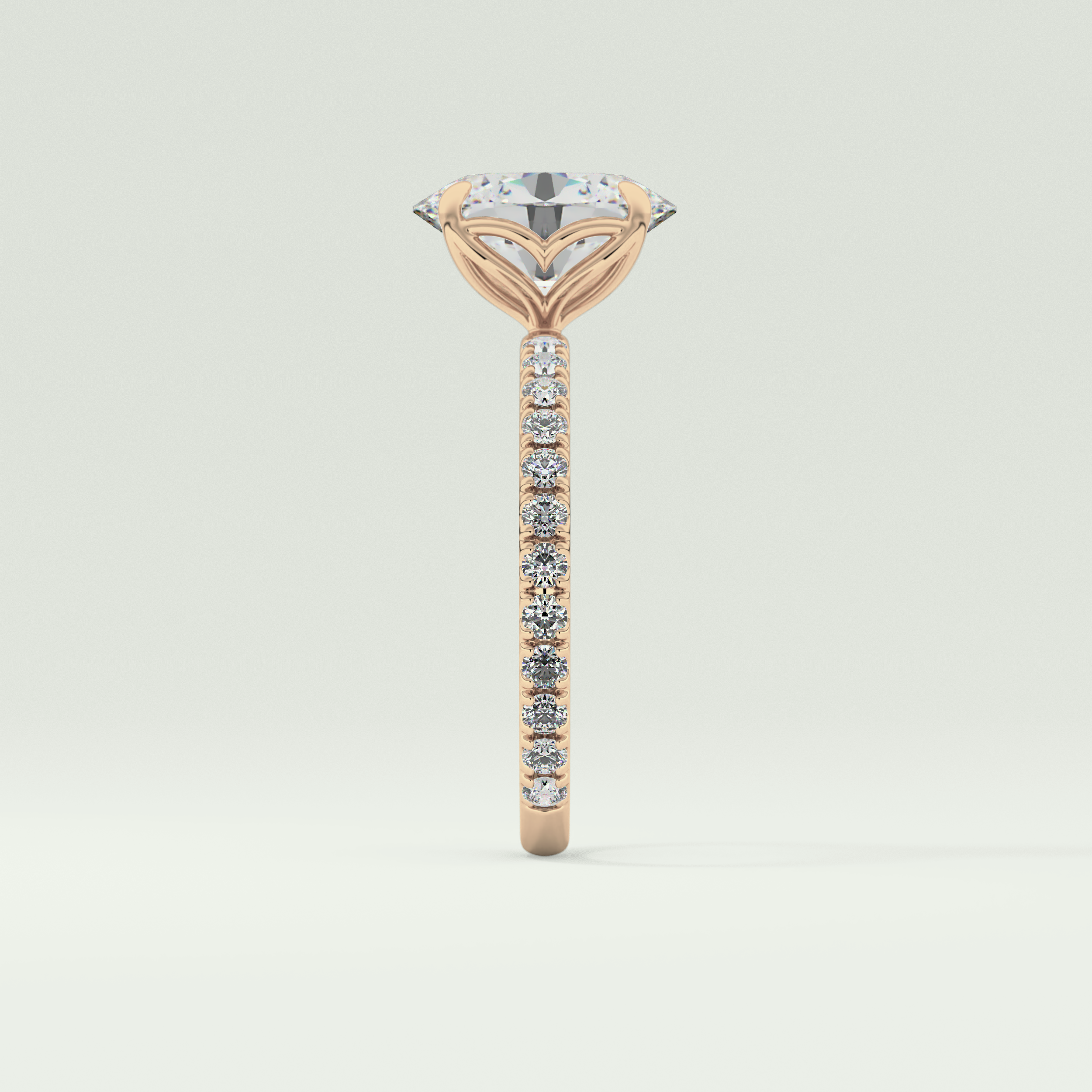 1.5 CT Oval Cut Pave Lab-Grown Diamond Engagement Ring 10