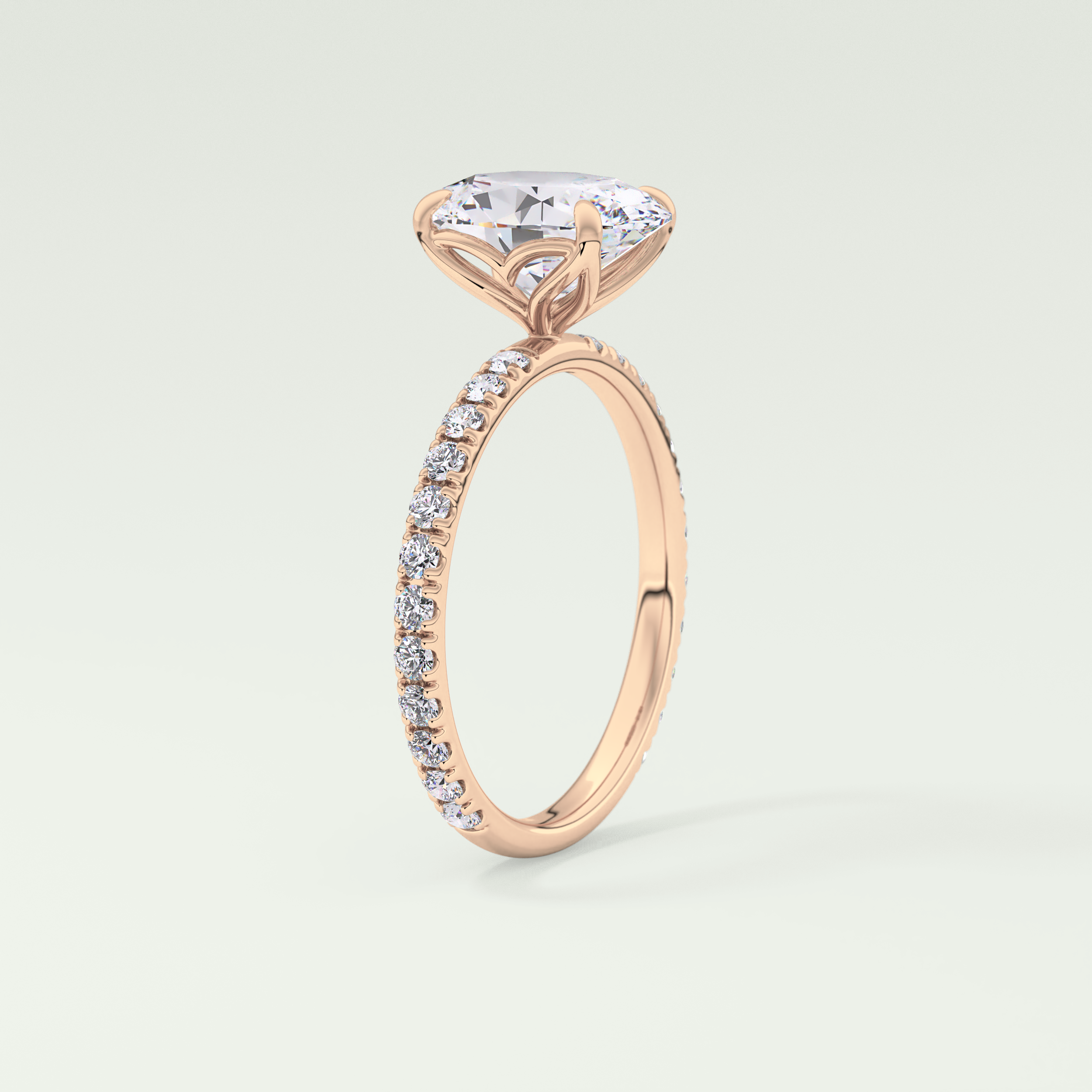 1.5 CT Oval Cut Pave Lab-Grown Diamond Engagement Ring 11