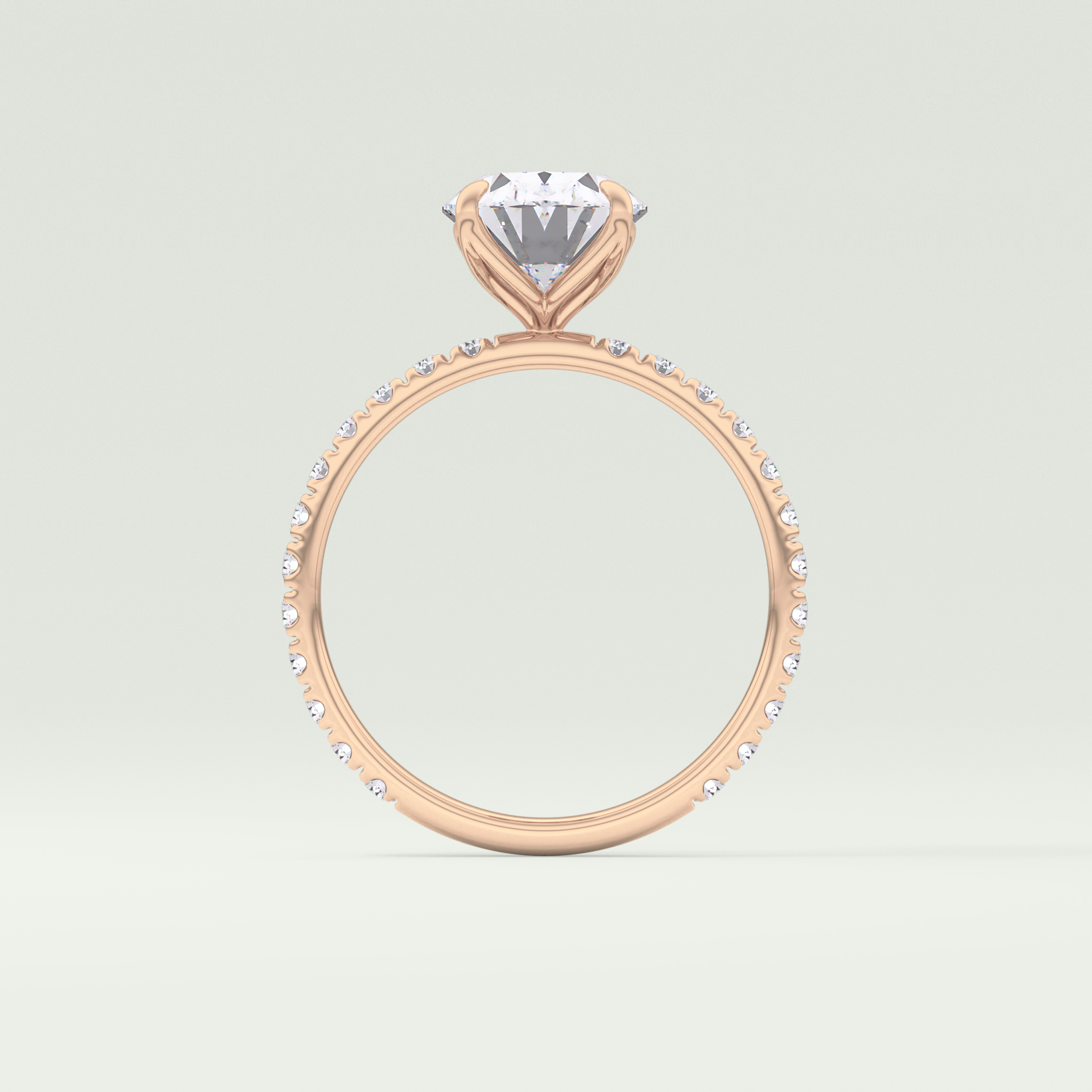 1.5 CT Oval Cut Pave Lab-Grown Diamond Engagement Ring 12