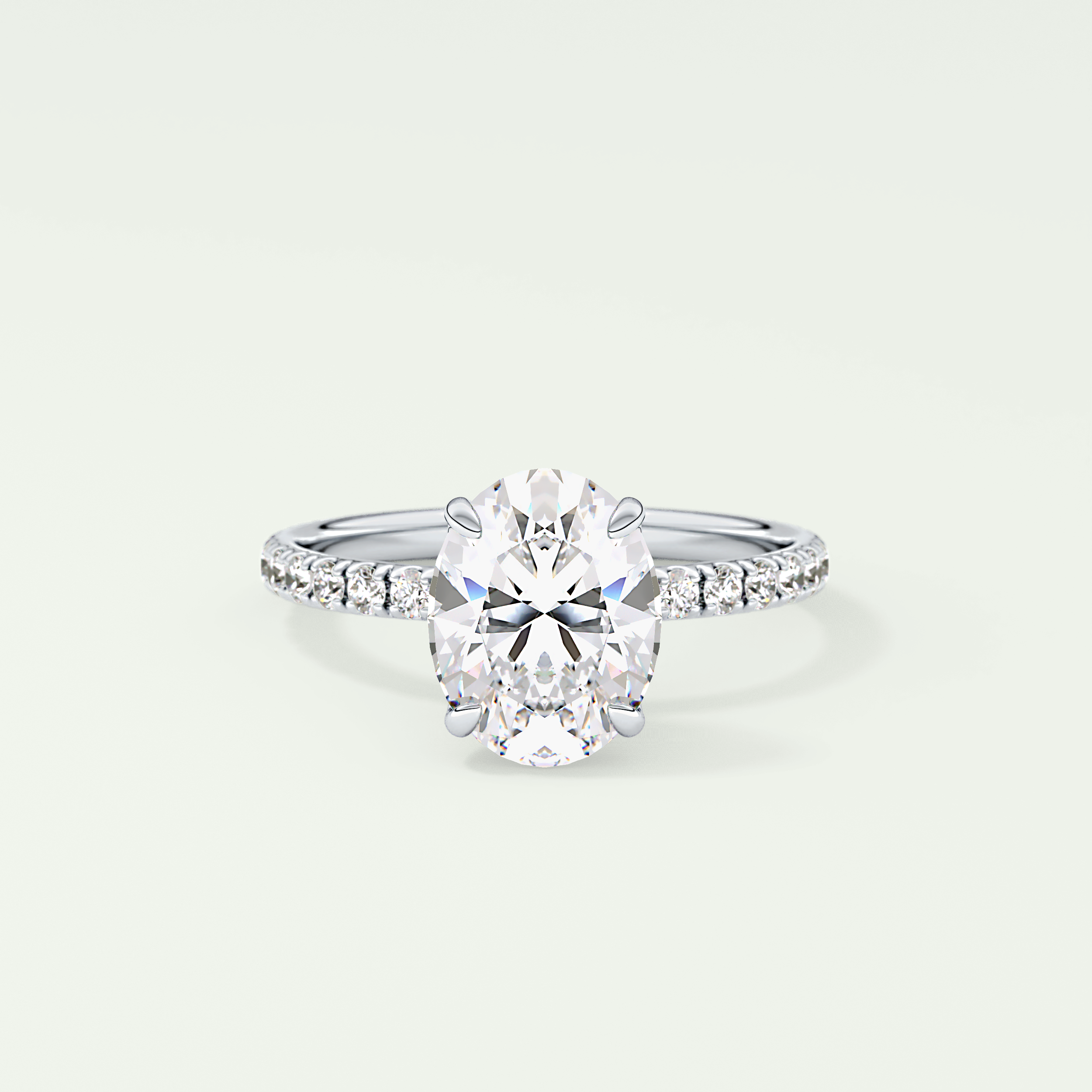 1.5 CT Oval Cut Pave Lab-Grown Diamond Engagement Ring 13