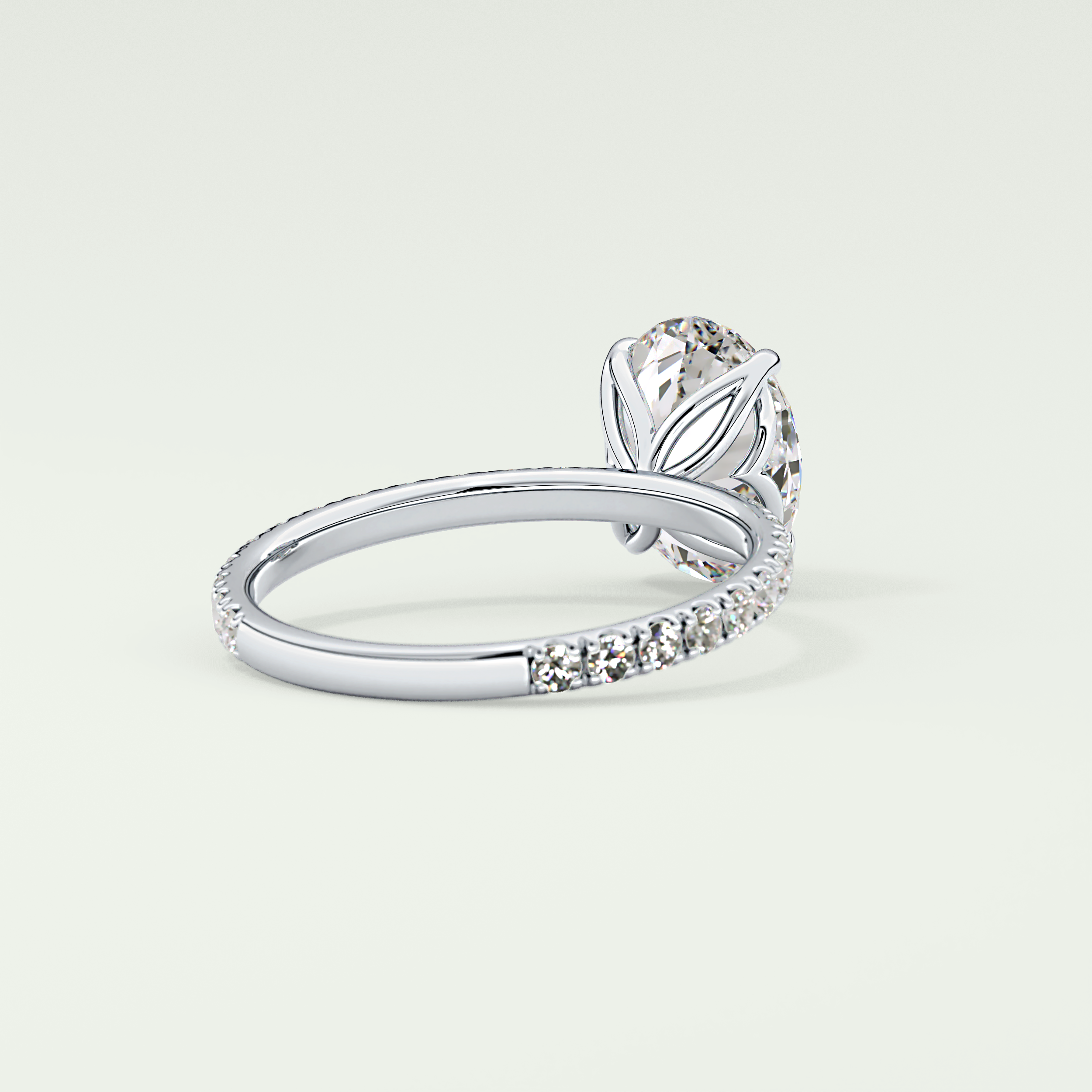 1.5 CT Oval Cut Pave Lab-Grown Diamond Engagement Ring 14