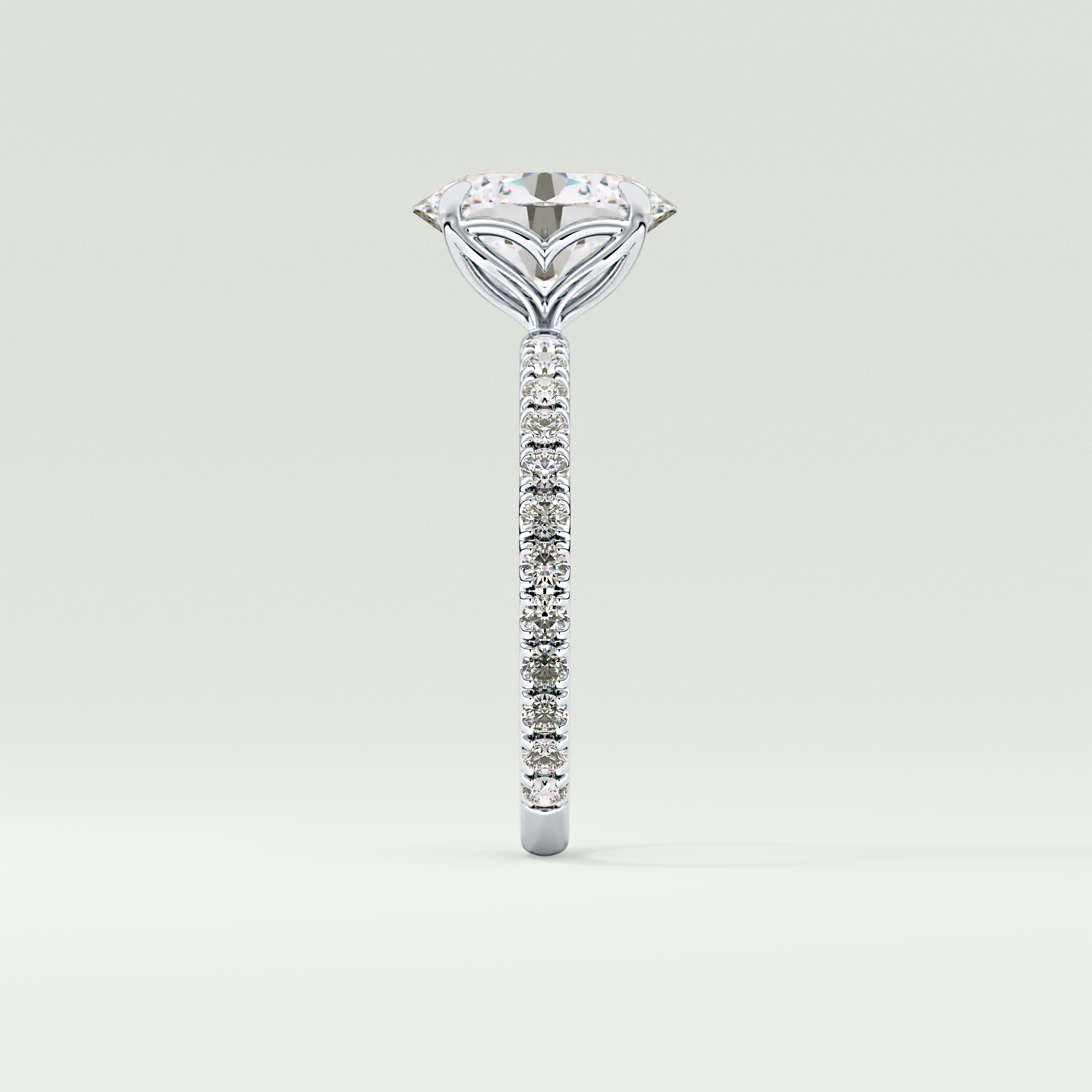 1.5 CT Oval Cut Pave Lab-Grown Diamond Engagement Ring 16