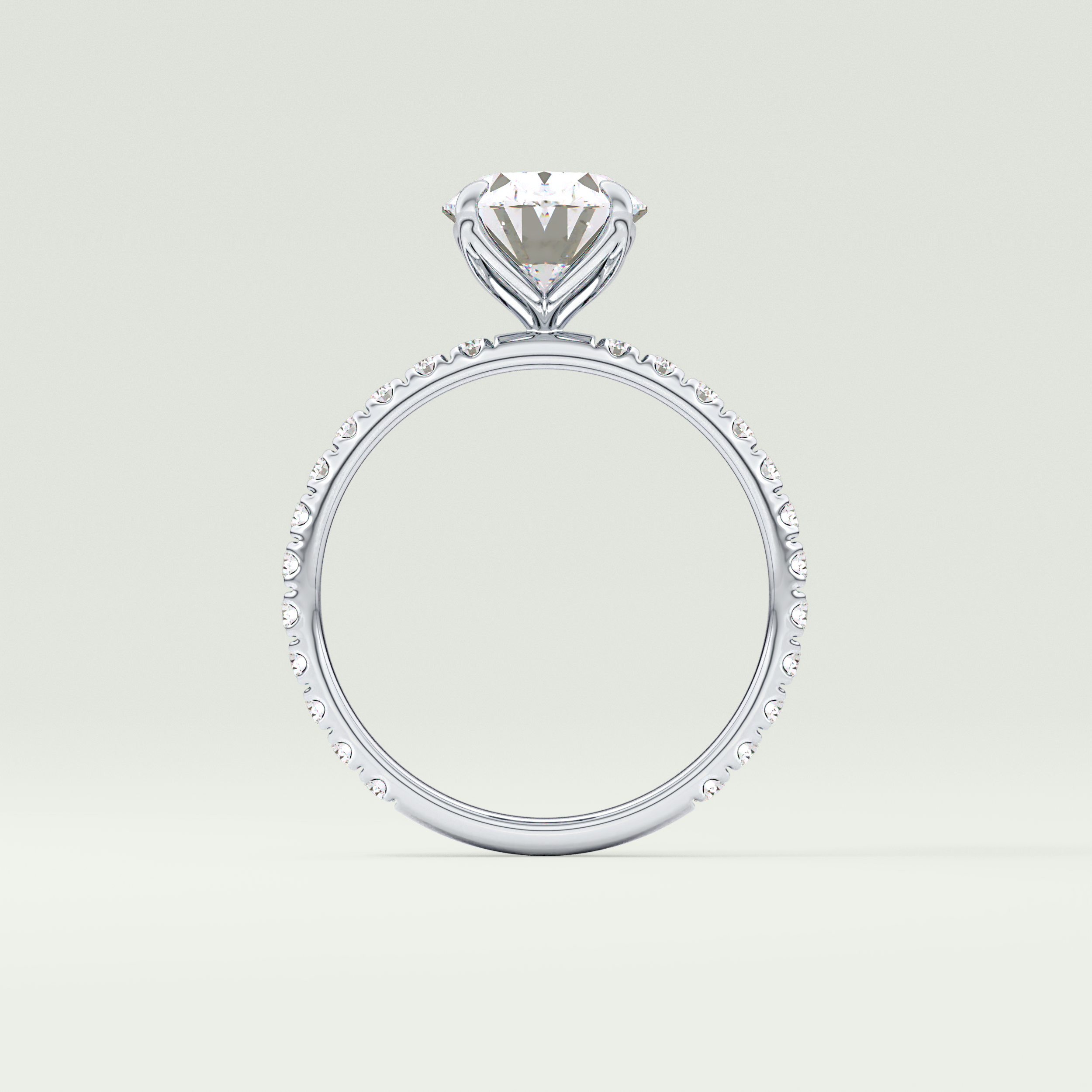1.5 CT Oval Cut Moissanite Pave Engagement Ring