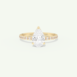 1.5 CT Pear Cut Pave Lab-Grown Diamond Engagement Ring