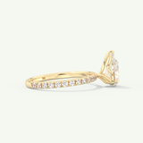 1.5 CT Pear Cut Pave Lab-Grown Diamond Engagement Ring