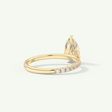 1.5 CT Pear Cut Pave Moissanite Engagement Ring