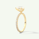 1.5 CT Pear Cut Pave Lab-Grown Diamond Engagement Ring