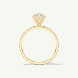 1.5 CT Pear Cut Pave Lab-Grown Diamond Engagement Ring