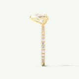 1.5 CT Pear Cut Pave Lab-Grown Diamond Engagement Ring