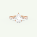 1.5 CT Pear Cut Pave Lab-Grown Diamond Engagement Ring