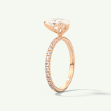 1.5 CT Pear Cut Pave Lab-Grown Diamond Engagement Ring
