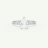 1.5 CT Pear Cut Pave Lab-Grown Diamond Engagement Ring