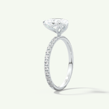 1.5 CT Pear Cut Pave Lab-Grown Diamond Engagement Ring