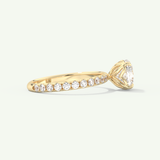 2.0 CT Cushion Cut Pave Lab-Grown Diamond Engagement Ring