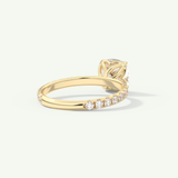 2.0 CT Cushion Cut Pave Lab-Grown Diamond Engagement Ring