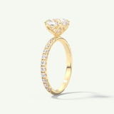 2.0 CT Cushion Cut Pave Lab-Grown Diamond Engagement Ring