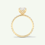 2.0 CT Cushion Cut Pave Lab-Grown Diamond Engagement Ring