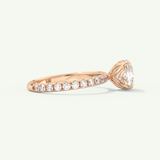 2.0 CT Cushion Cut Pave Lab-Grown Diamond Engagement Ring